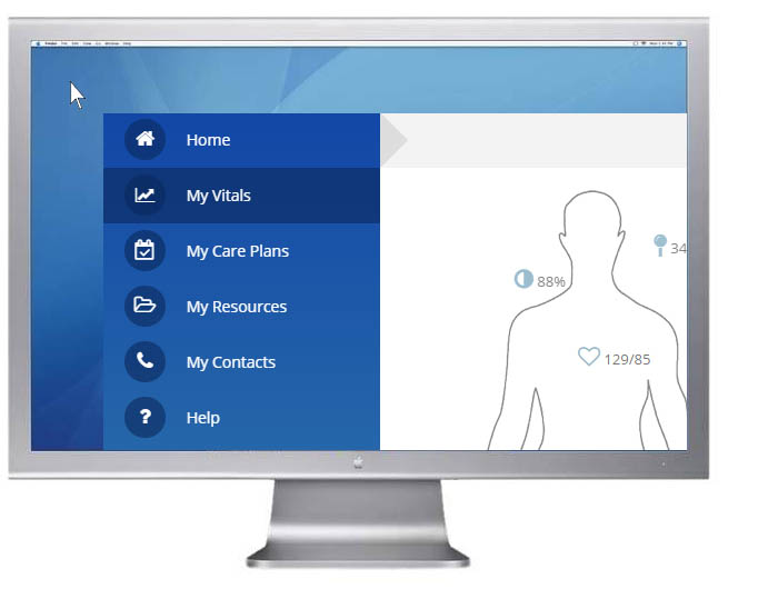 A monitor displaying VirtualCare in action