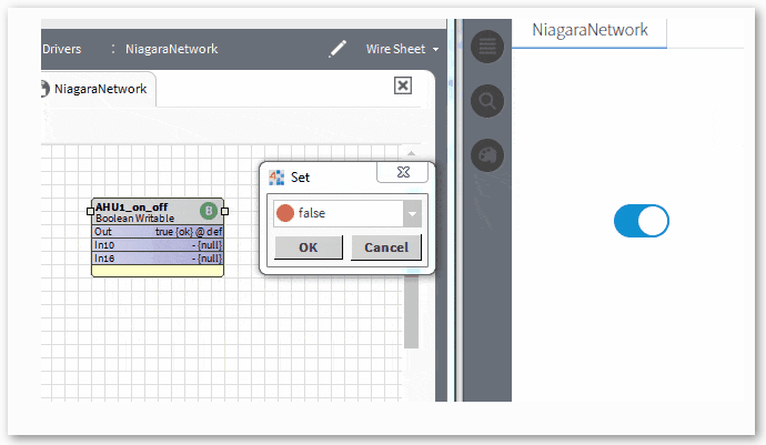 Tridium Toggle switch